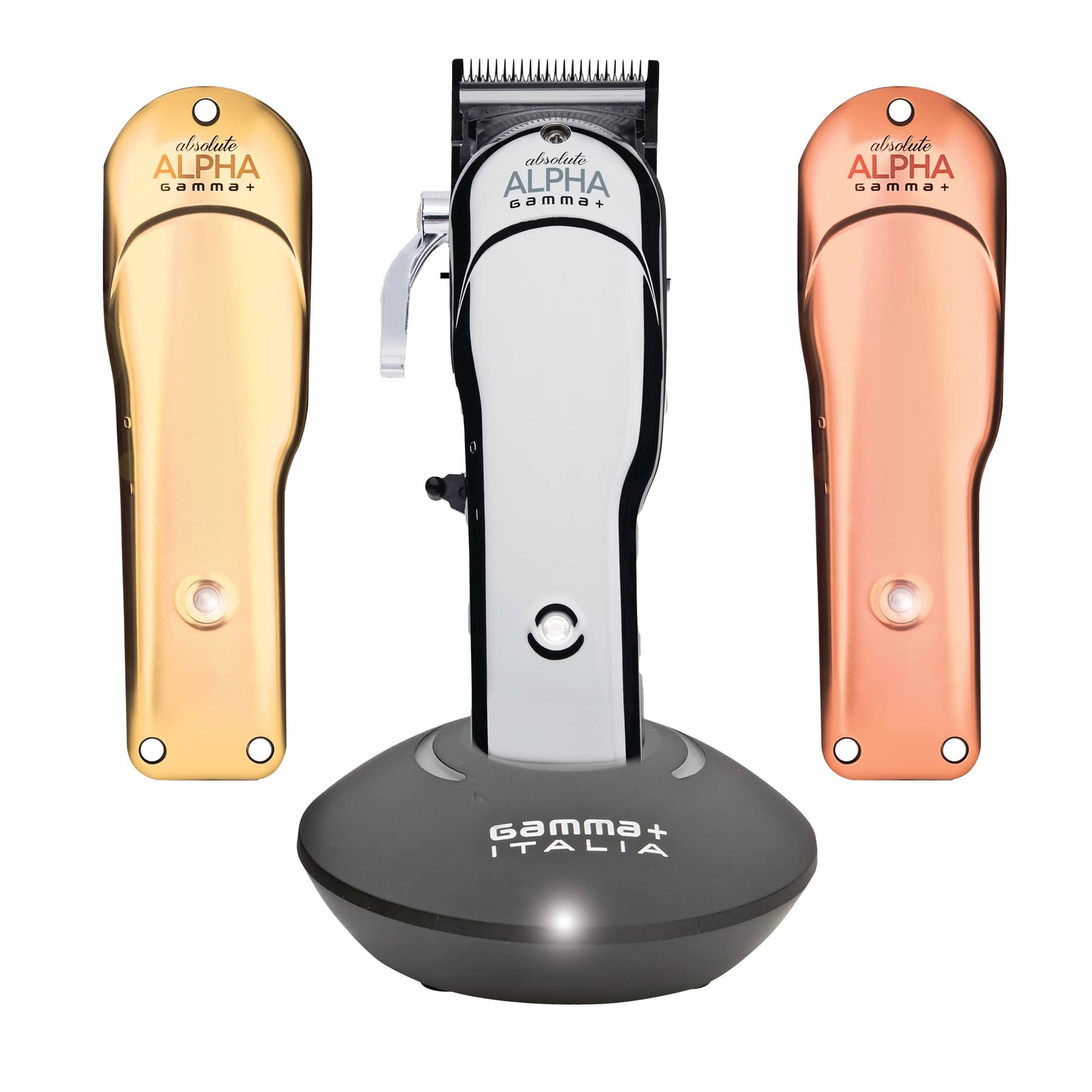 GAMMA+ Absolute Alpha Professional Modular USB Cordless Clipper with 5 Dub Magnetic Guards, Matte Silver, Rose Gold, and Gold Beauty and Personal Care GAMMA+