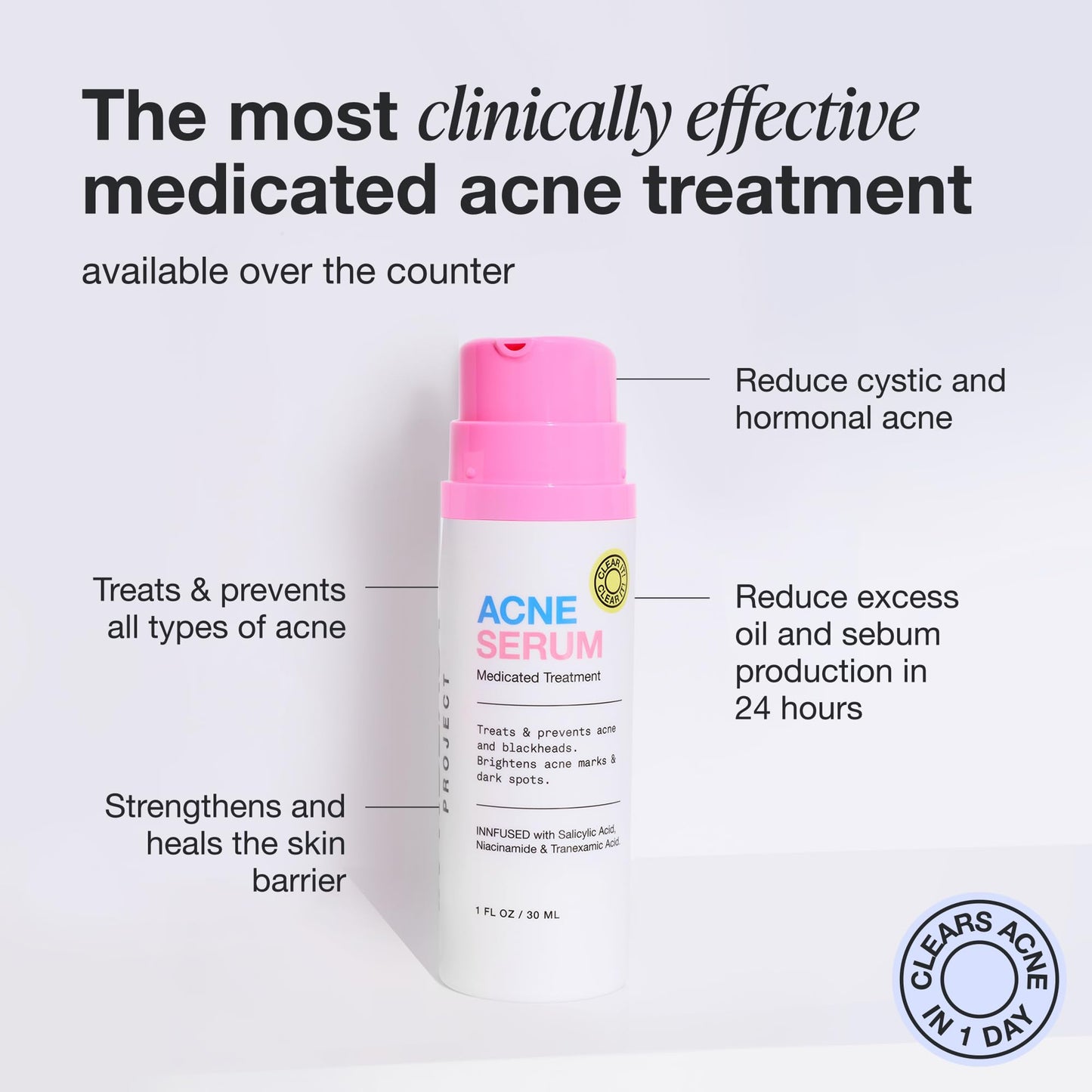 INNBEAUTY Project Acne Serum Medicated Treatment for Breakouts, Blackheads & Oil Control, 1 OZ (30ml) Beauty & Personal Care Innbeauty Project