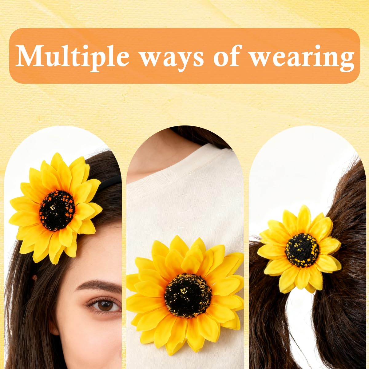3PCS Women Girls Simulation Yellow Floral Fall Sunflower Hair Clips Alligator Clips Hairpin Hair Clamp Barrettes Headwear Hair Hair Styling Beauty & Personal Care SYBL