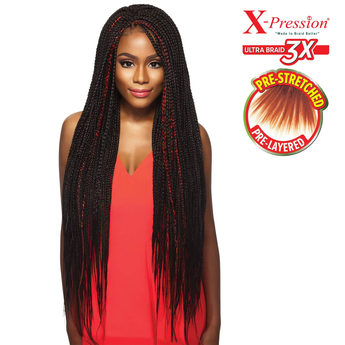 MULTI PACK DEALS! Outre Synthetic Hair Braids X-Pression Kanekalon 3X Pre Stretched Braid 52" (1-PACK, 1)