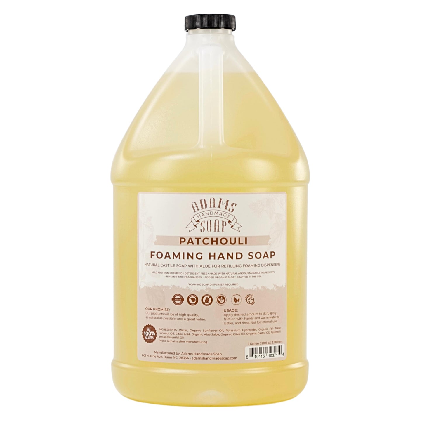 Adams Handmade Soap Liquid Foaming Soap 1 Gal - Patchouli Beauty & Personal Care Adams Handmade Soap