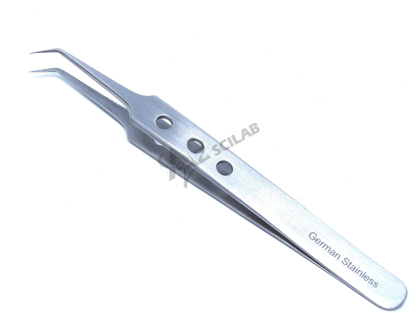 Eyelash Eyebrow Lashes Extensions Volume 3D+ 5D 6D Stainless Steel Tweezers (45 Degree Semi Angled) Beauty and Personal Care A2Z SCILAB