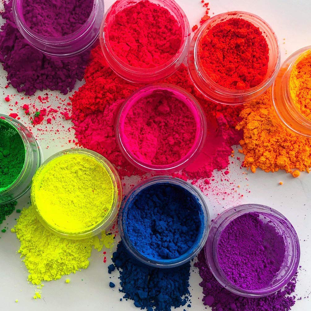 FindinBeauty Neon Pigment Eyeshadow Powder UV Reactive Glow in the Blacklight 6 Mixed Bright True Colors for Body/Eyeshadow, Carnival Party Halloween Beauty & Personal Care FindinBeauty