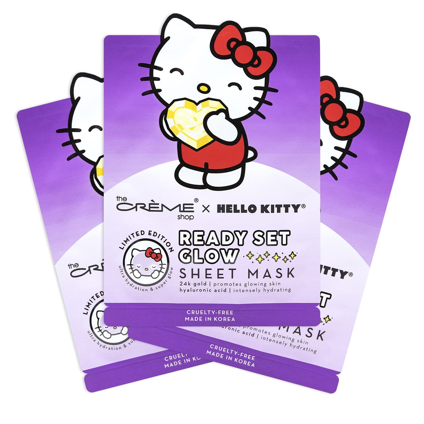 The Crème Shop | Hello Kitty Ready Set Glow Sheet Mask (3 Pack) Beauty & Personal Care The Crème Shop