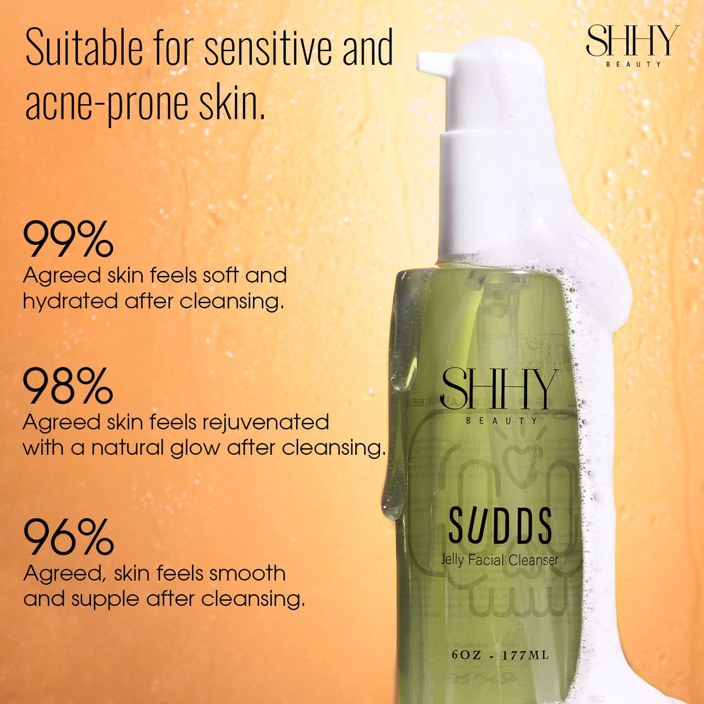 SHHY BEAUTY SUDDS Jelly Facial Cleanser, Healthy Glowing Hydrated Skin Beauty & Personal Care SHHY BEAUTY