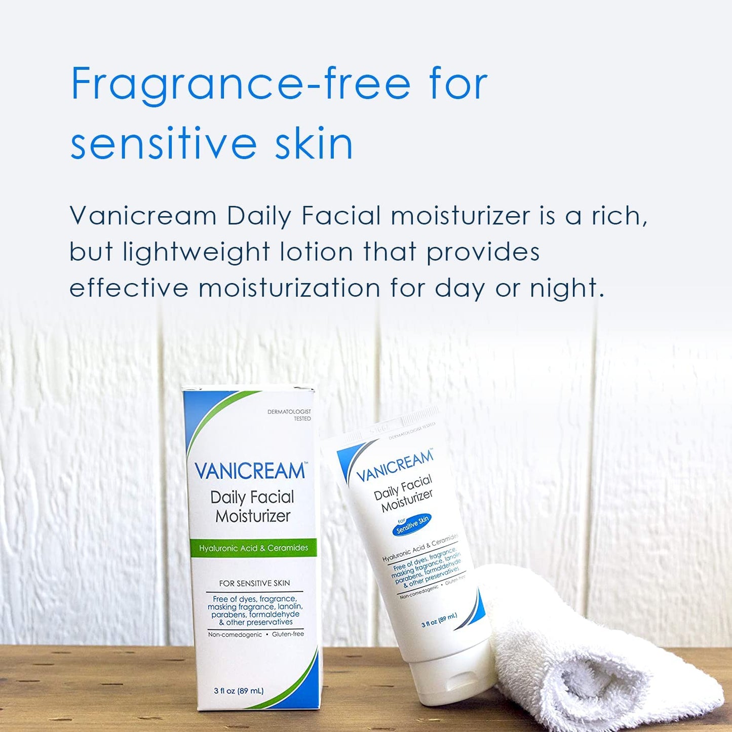Vanicream Daily Facial Moisturizer With Ceramides and Hyaluronic Acid - Formulated Without Common Irritants for Those with Sensitive Skin, 3 fl oz Beauty & Personal Care Vanicream
