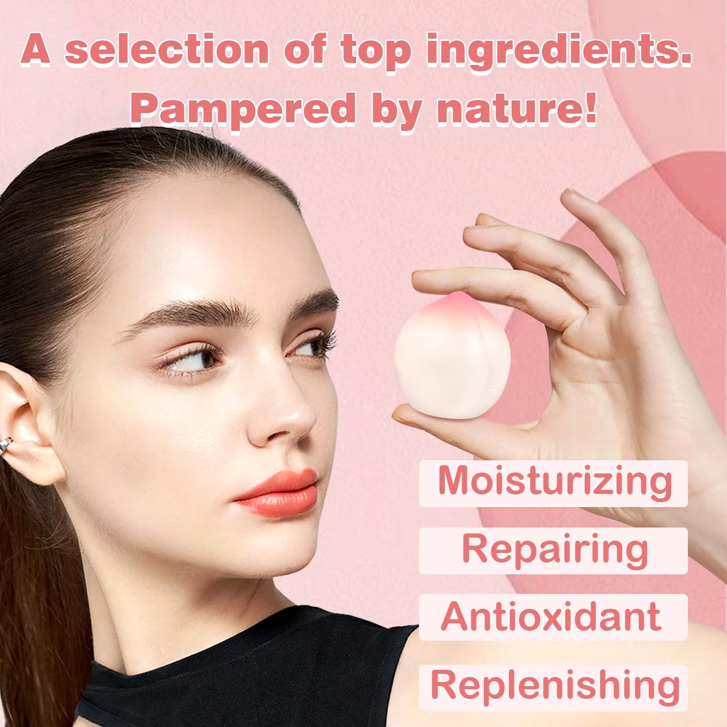 KISSIO Lip Balm,Peach Lip Balm,Lip Care with Sunflower,Olive and Coconut oils,Moisturize and Soothe Dry Chapped Lips,Make Lips Soft,Cruelty Free,0.12 Beauty and Personal Care KISSIO