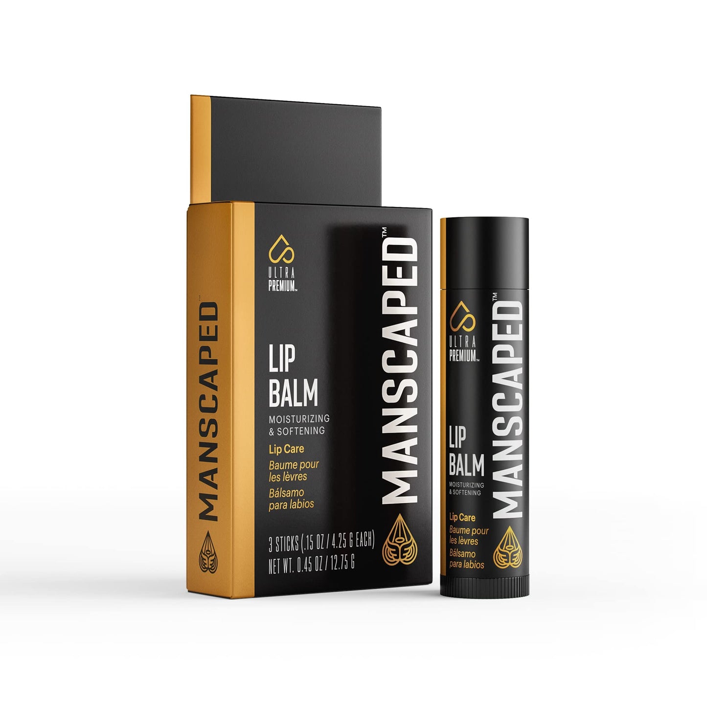 MANSCAPED® Moisturizing and Soothing Lip Balm, Infused with Vitamin E, Peppermint Oil, and Eucalyptus Oil for Chapped Lips, Matte Finish, 3 Sticks Beauty & Personal Care MANSCAPED