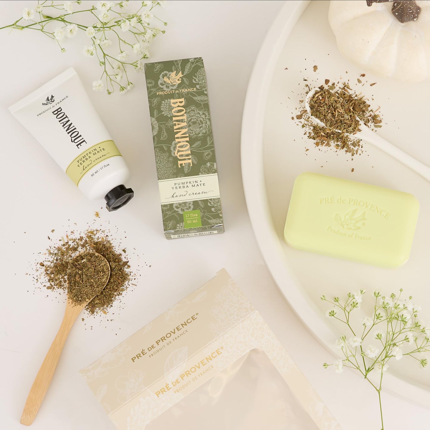 Pre de Provence Botanique 50ml Hand Cream/150g Heritage Soap Bar Gift Set, Pumpkin & Yerba Mate + Linden Beauty and Personal Care Pre de Provence