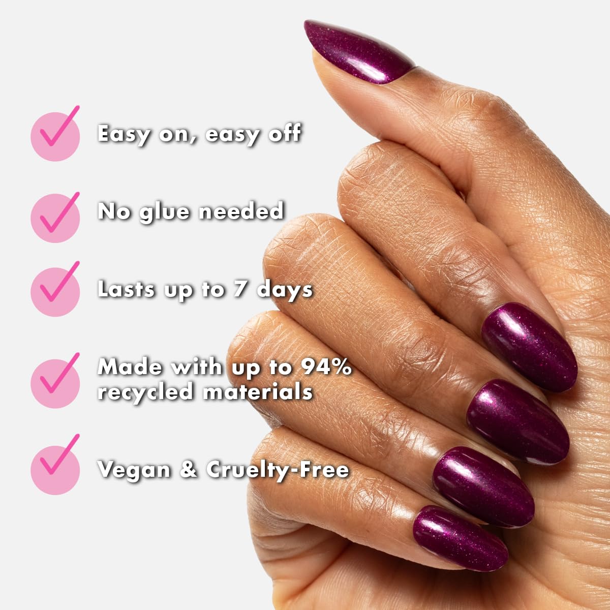 Olive & June Effects Super Stick Press-On Nails, Plaza Shimmer