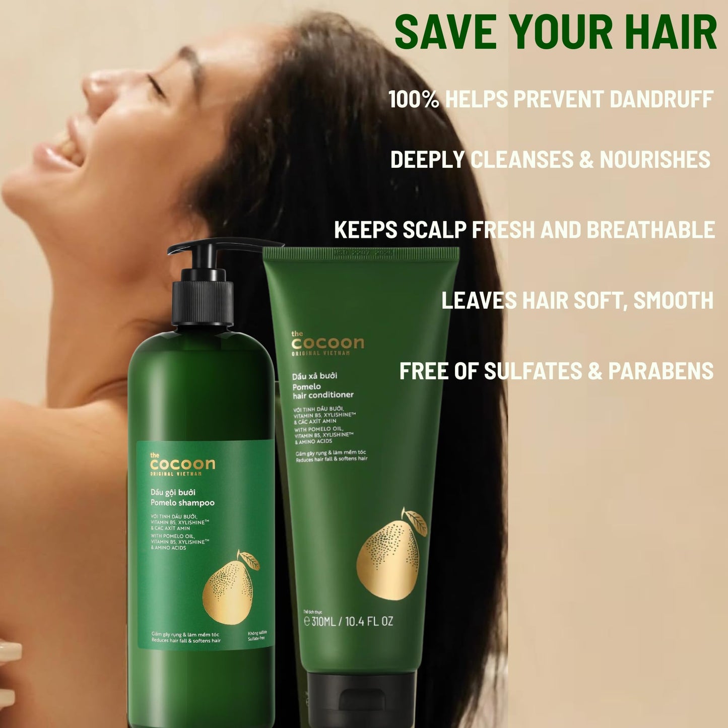 Cocoon Ultimate Hair Repair Set (SAVE 30%): Pomelo Tonic 4.7 fl oz, Shampoo & Conditioner 16.9 fl oz each, and Hair Mask 6.7 fl oz Beauty & Personal Care COCOONORIGINAL