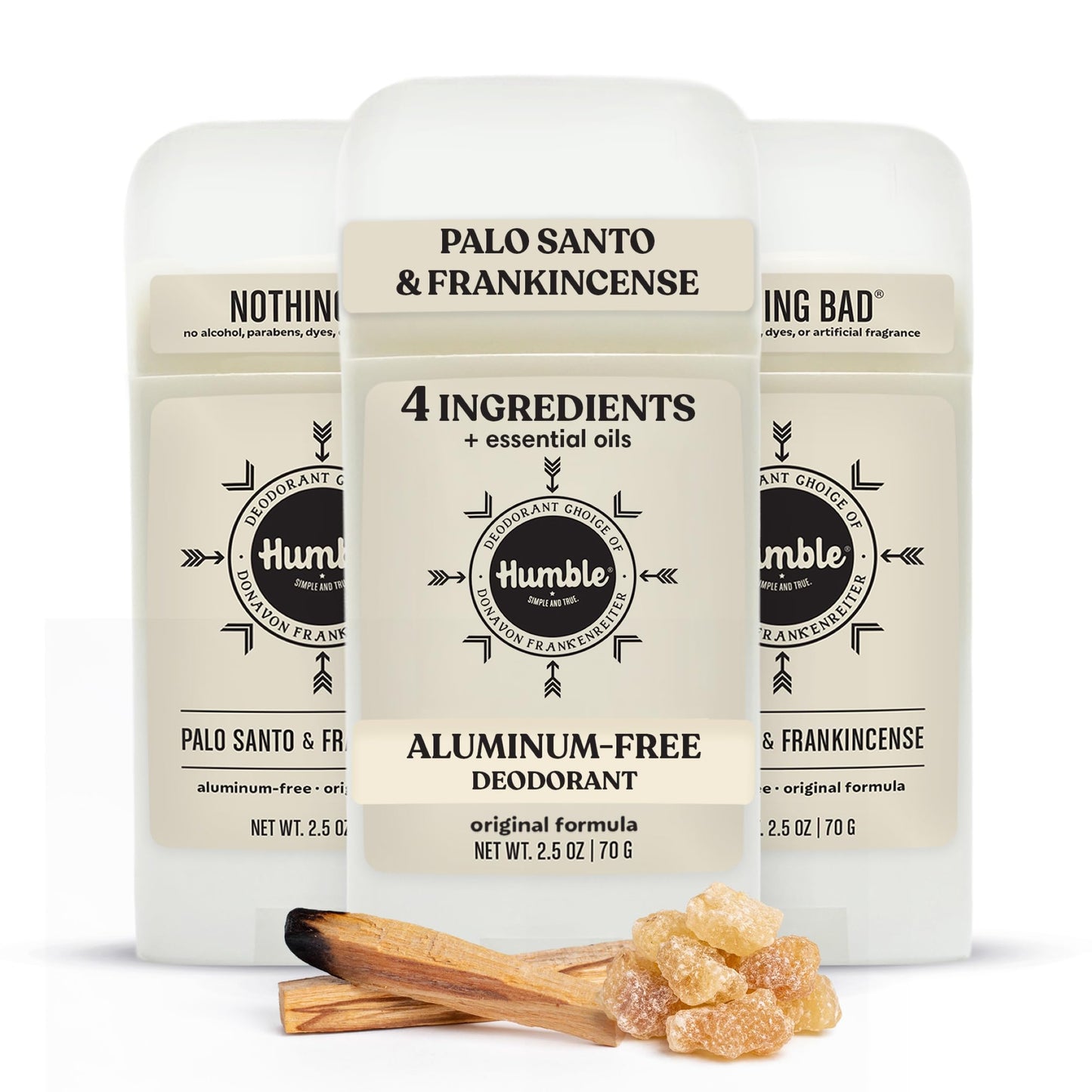 Humble Aluminum-Free Deodorant for Women & Men, Palo Santo & Frankincense - Clean & Fresh Natural Deodorant Stick with Essential Oils for Long-Lasting Beauty and Personal Care HUMBLE SIMPLE AND TRUE.