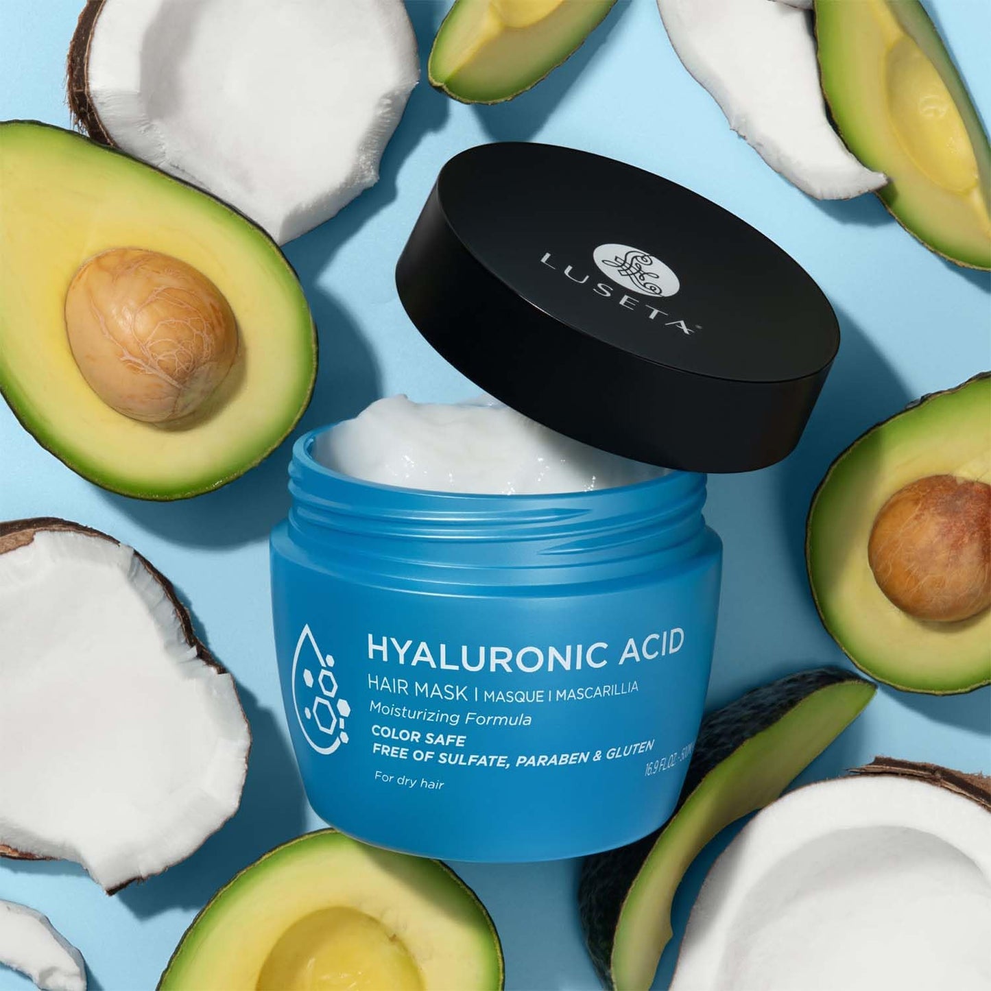 Luseta Hyaluronic Acid Intense Moisture Hair Mask Hydrate Dry Hair Enhance manageability for Men & Women 16.9oz Beauty & Personal Care L LUSETA