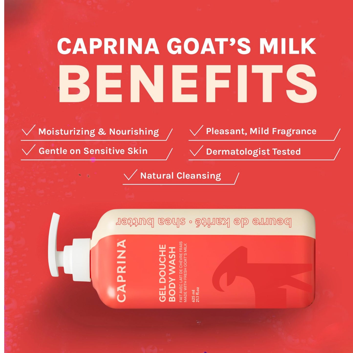 Caprina by Canus Goat Milk Body Wash, SHEA BUTTER, 625 ml (21.1 fl oz), Moisturizing Daily Cleanser, Rich Creamy Lather, Made in Canada Beauty & Personal Care Caprina