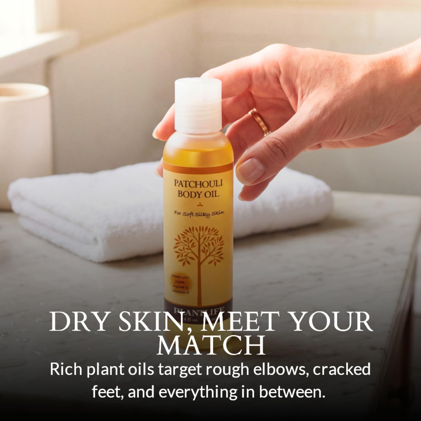 Plantlife Patchouli Body Oil - Moisturizing Natural Body Oil for All Skin Types - Nourishing Dry Skin and Making It Feel Soft and Silky for Women Beauty and Personal Care Plantlife