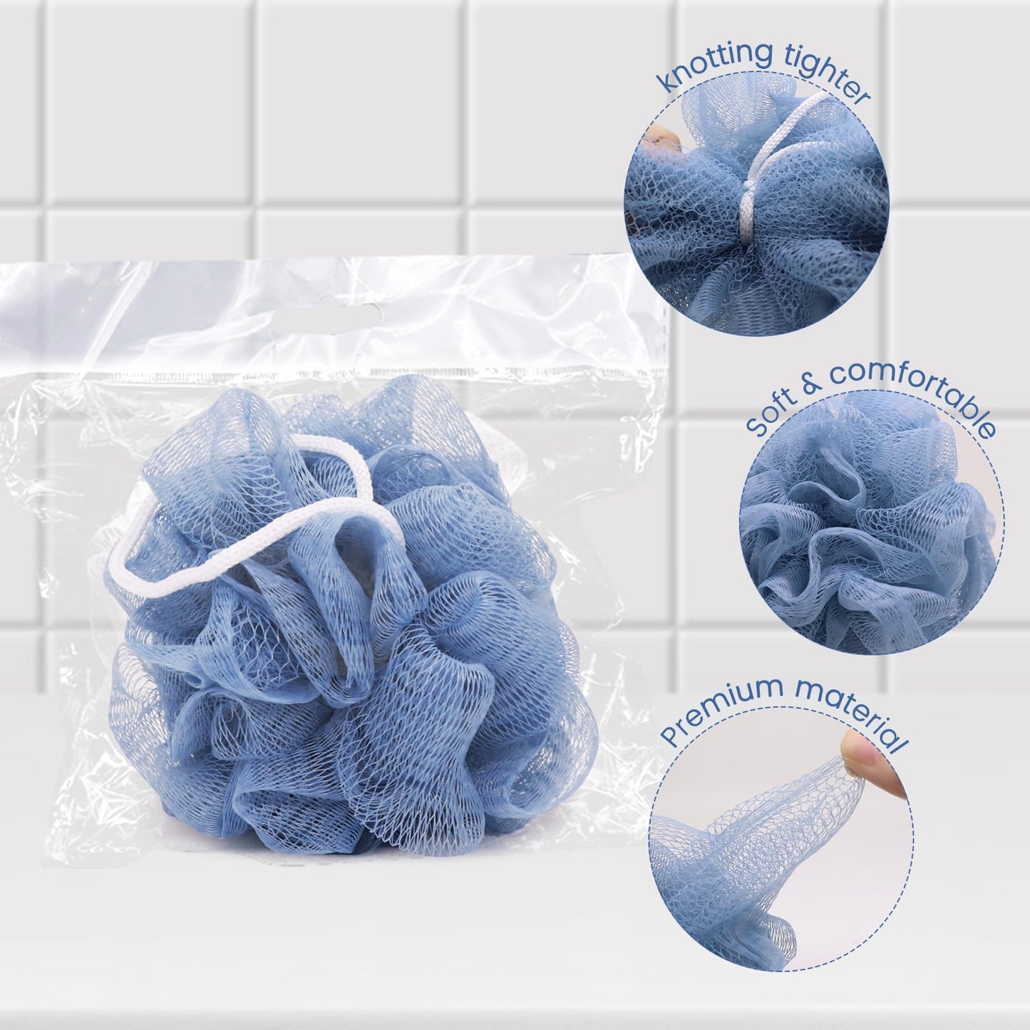 (50 Pack) Kheoxusa Loofah Individually Wrapped,Individually Wrapped Loofah,Travel Size Shower Bath Scrunchies,Sponges Pouf Mesh for Body Bath Shower Beauty and Personal Care Kheoxusa