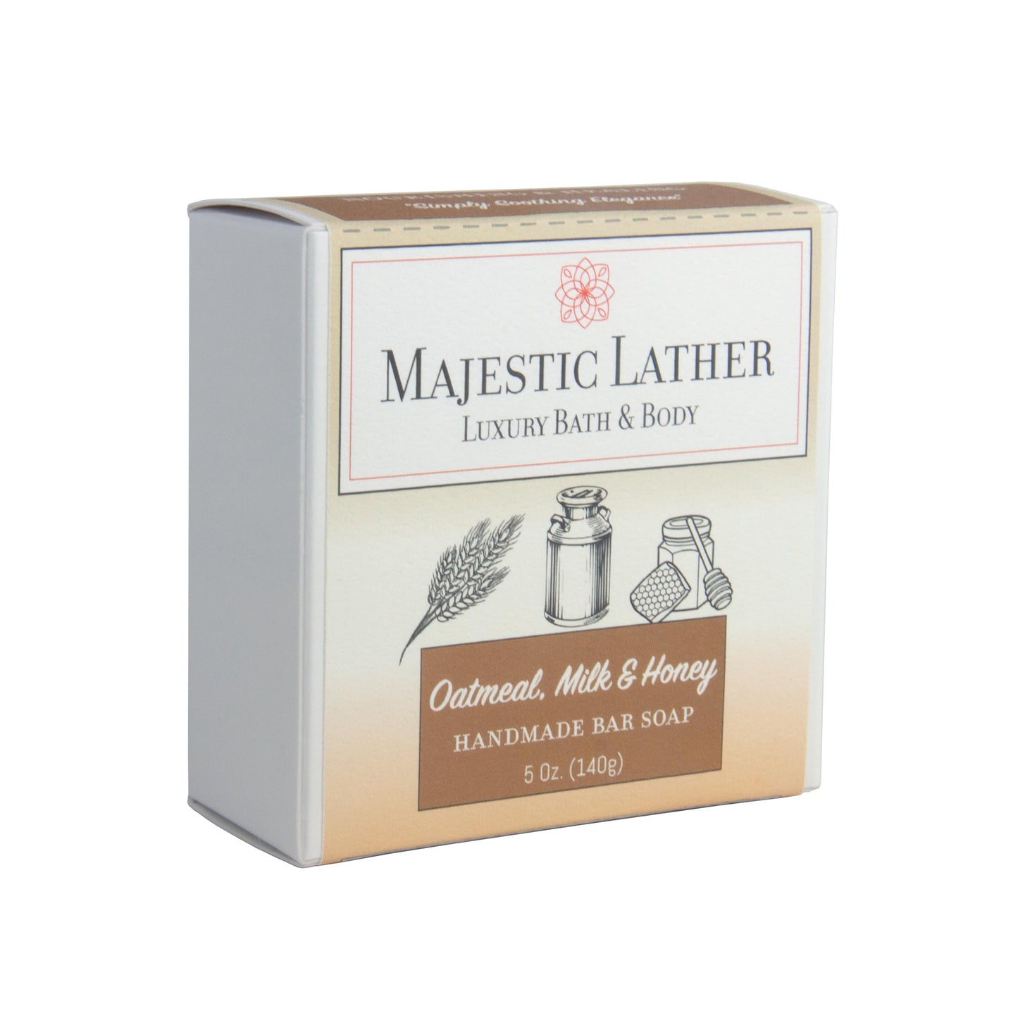Majestic Lather Oatmeal, Milk & Honey Luxury Bar Soap For Face & Body - Gentle Skin Cleansing & Soothing with Colloidal Oatmeal, Shea Butter & Natural Beauty & Personal Care Majestic Lather