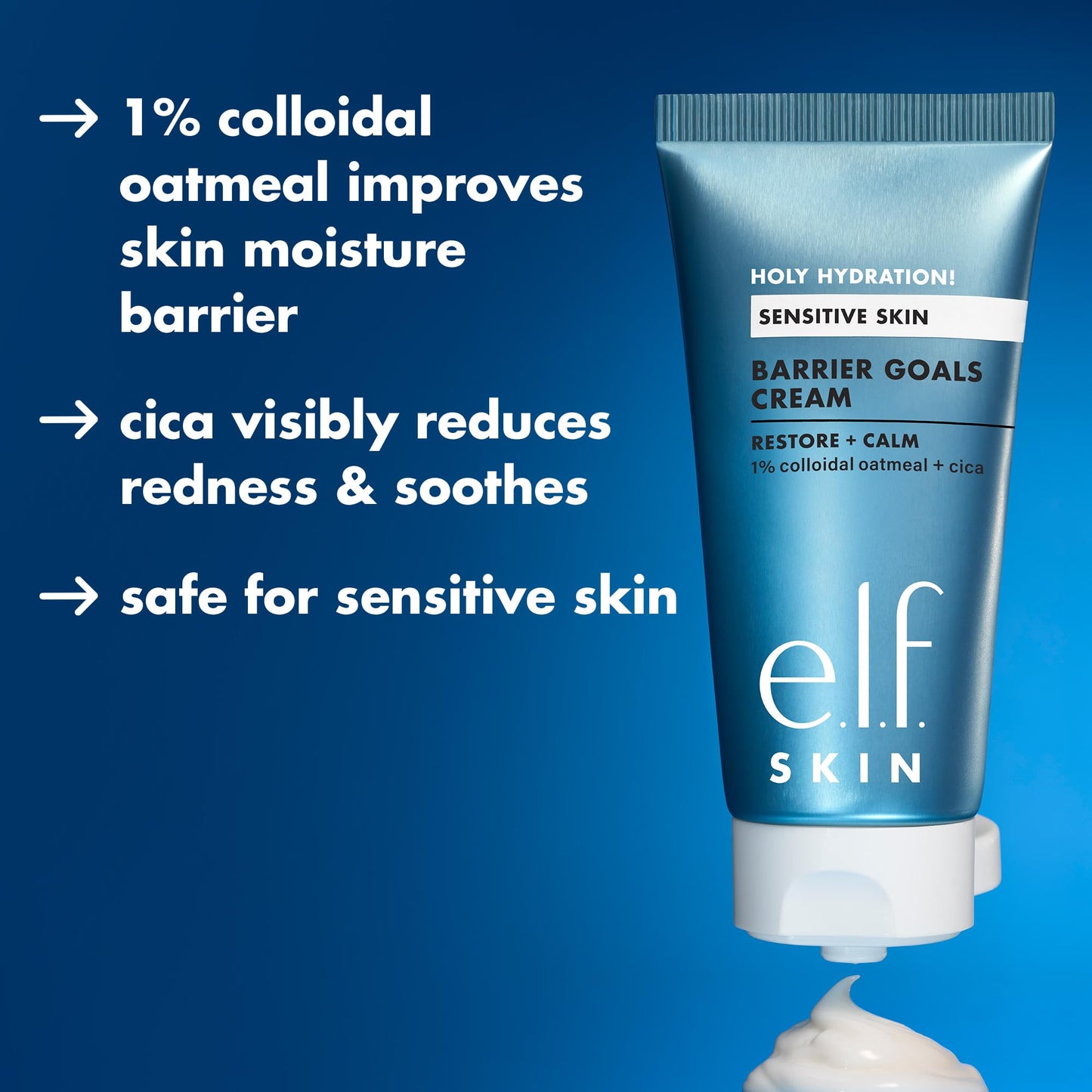 e.l.f. SKIN Holy Hydration! Barrier Goals Cream Mini, Face Moisturizer For Hydrating & Soothing, Helps Visibly Reduce Redness, Vegan Beauty & Personal Care e.l.f.