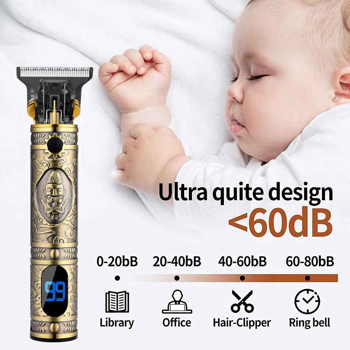 AMULISS Professional Mens Hair Clippers Zero Gapped Cordless Hair Trimmer Professional Haircut & Grooming Kit for Men Rechargeable LED Display Beauty and Personal Care AMULISS
