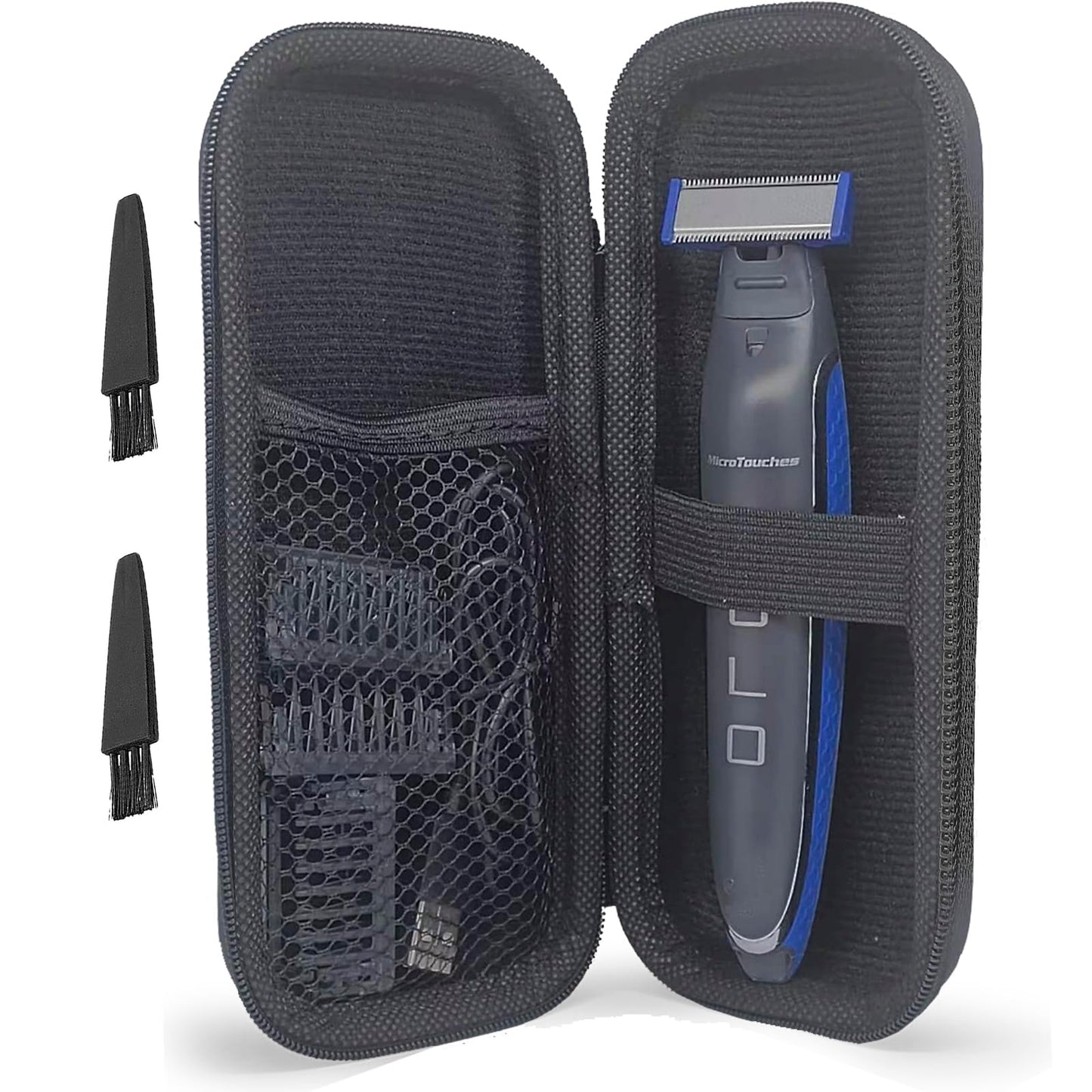 LinMei Hard Storage Travel Case Compatible for Micro Touch Solo Full Body Trimmer and Shaver - Sturdy and Protective (Case & 2 Brush Only) Beauty and Personal Care LinMei