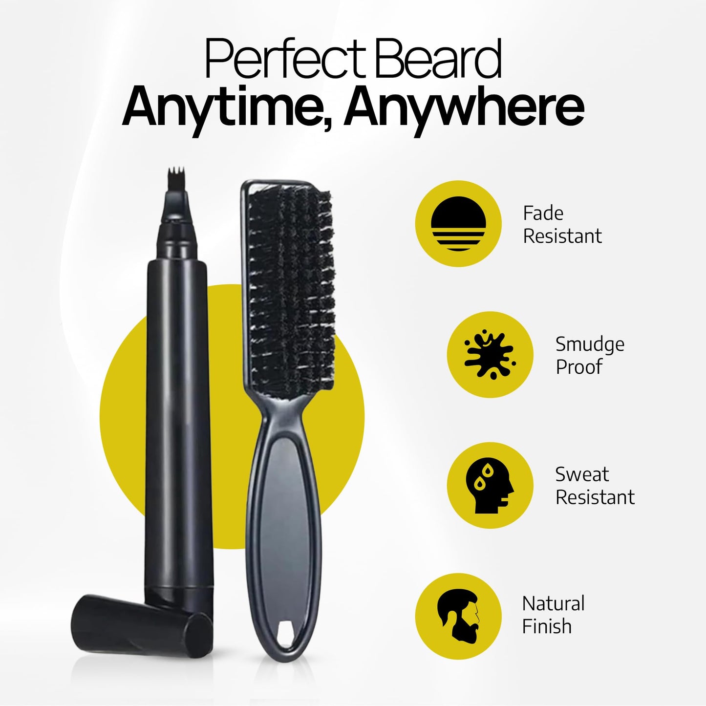 SELZALOT (Black) Beard Pen Filler for Men - 4-Tip Pencil with Brush Beauty and Personal Care SELZALOT