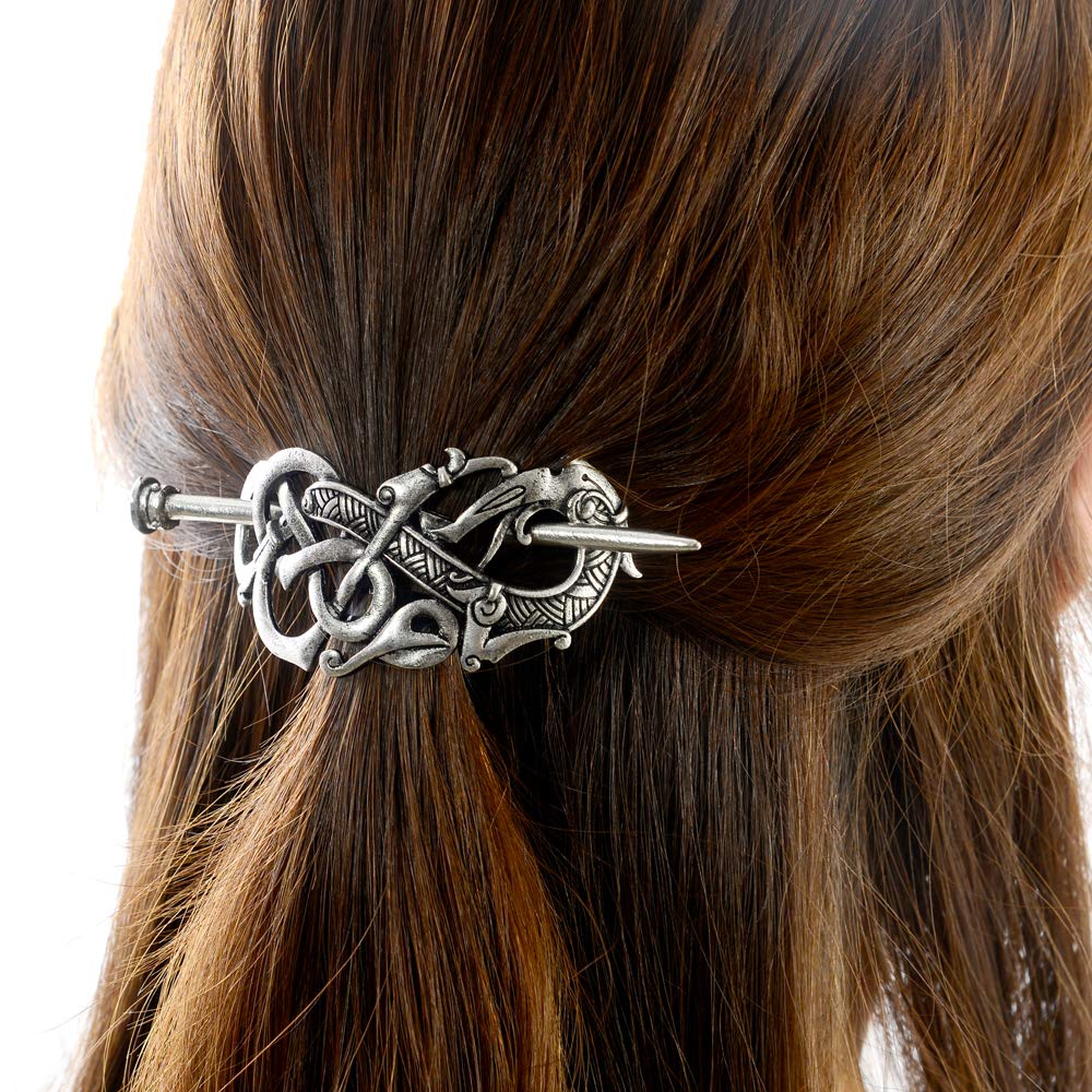 Viking Celtic Hair Slide Hairpins- Viking Hair Accessories Celtic Knot Hair Barrettes Antique Silver Hair Sticks Irish Hair Decor for Long Hair Beauty & Personal Care idavallen