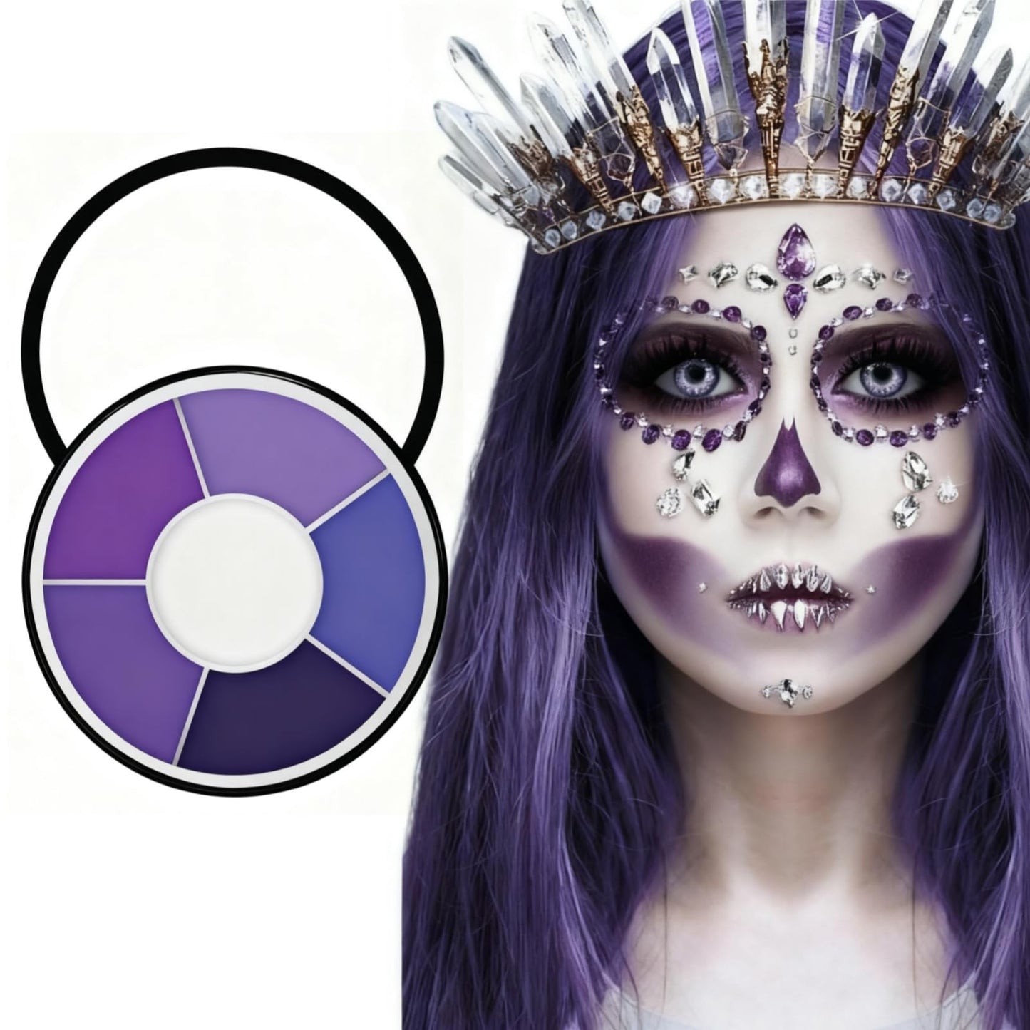 6 Color Purple Face Paint Palette, Professional Body Paint Violet Makeup, Washable Formula, Vibrant Purple Face & Body Paint for Halloween, Cosplay Beauty & Personal Care Js2U ZW