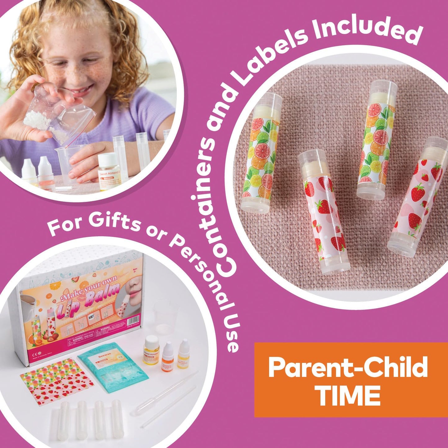Fun Express Lip Balm Kit - Natural Lip Balm Crafting Set for Girls - Personalized Making Kit, Creative Kids DIY - Natural Balm Set, Fun Crafting Beauty and Personal Care Fun Express