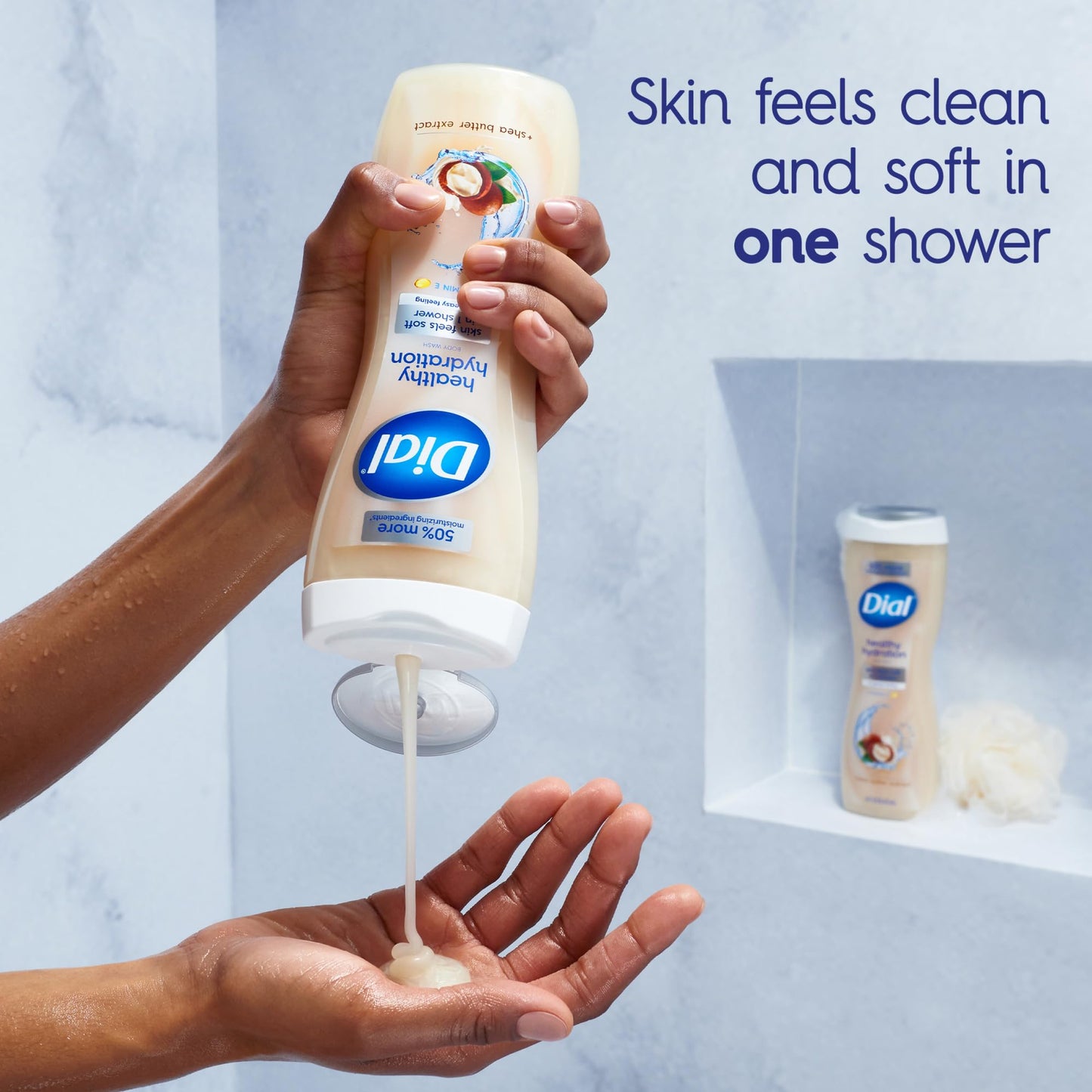 Dial Body Wash, Healthy Hydration, Shea Butter Extract + Vitamin E, 16 fl oz (Pack of 4), Gentle, Leaves Skin Feeling Soft In 1 Shower Beauty & Personal Care Dial