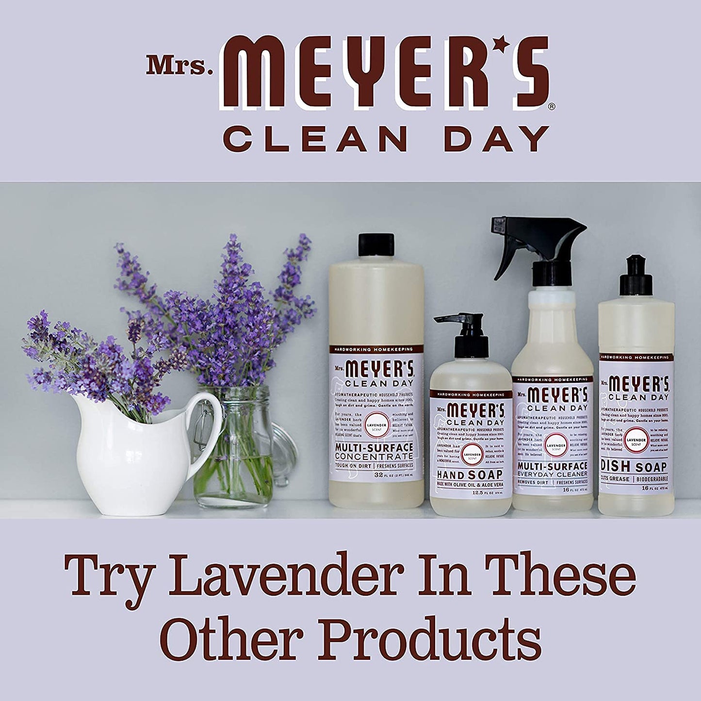Mrs. Meyer's Liquid Hand Soap, Cruelty Free and Biodegradable Hand Wash Formula Made with Essential Oils,16 oz - Pack of 2 (Lavender) Beauty & Personal Care Mrs. MEYER'S