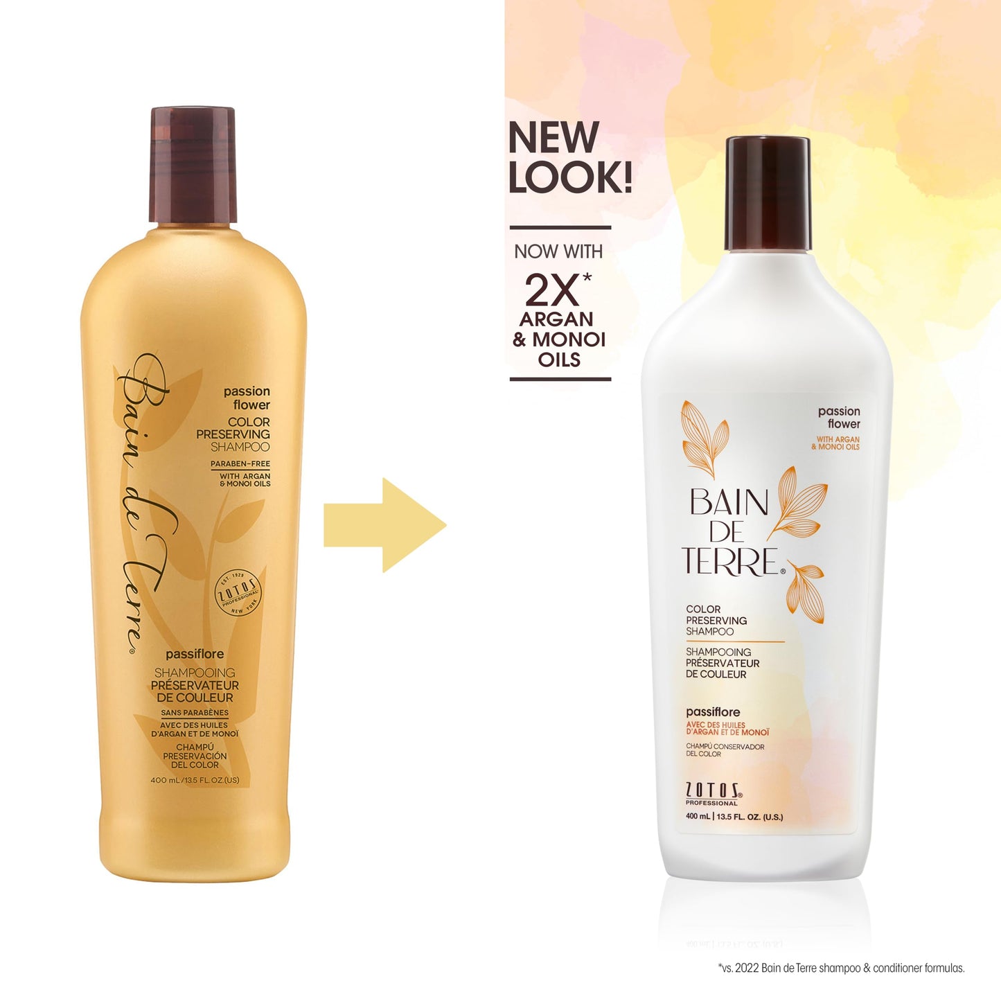 Bain de Terre Passion Flower Color Preserving Shampoo, for Vibrant Color & Protection from Fading, with Argan & Monoi Oils, Paraben-free, Vegan, 13.5 Beauty & Personal Care Bain de Terre
