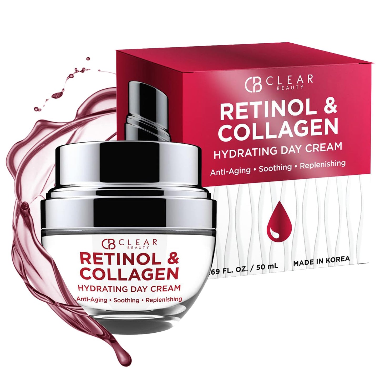 Clear Beauty Retinol & Collagen Face Moisturizer - Dermatologist Tested, Anti Aging Korean Skin Care - Firming Day Cream, Smooths Lines, Hydrates Beauty & Personal Care Clear Beauty
