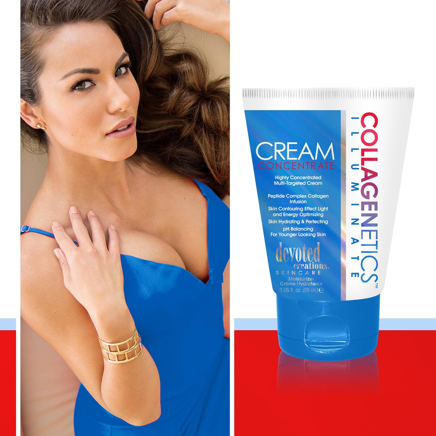 Devoted Creations Collagenetics Illuminate Cream Concentrate 3oz - Highly Concentrated Multi-Targeted Cream Skin Hydrating & Perfecting - pH Balancing Beauty & Personal Care Devoted Creations