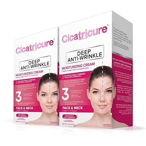Cicatricure Deep Anti-Wrinkle Face & Neck Cream, Reduces the Appearance of Wrinkles from 1st Use, Face Moisturizer, Anti-Aging Cream, Non-Greasy Beauty & Personal Care Cicatricure