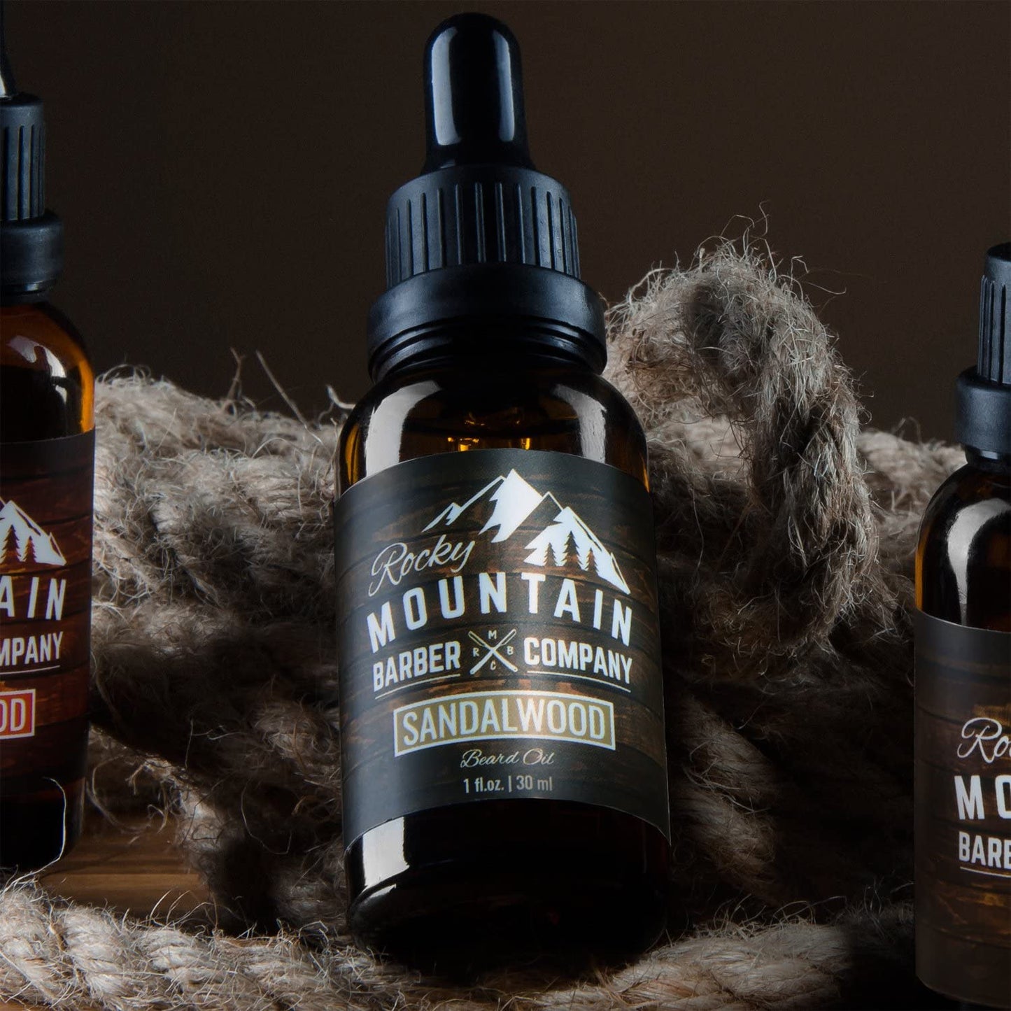 Rocky Mountain Barber Company Men’s Sandalwood Beard Oil Featuring Grapeseed Oil, Coconut Oil, Argan Oil and Real Sandalwood Essential Oil Beauty & Personal Care Rocky Mountain Barber Company