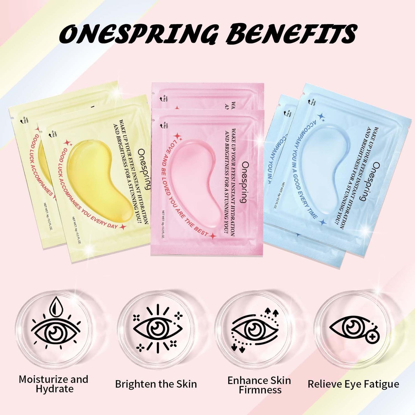 Onespring Eye Masks (24 Pairs) - Gift for Her - Caffeine, 24K Gold and Retinol Under Eye Patches for Puffy Eyes, Dark Circles & Fine Lines Beauty and Personal Care Onespring