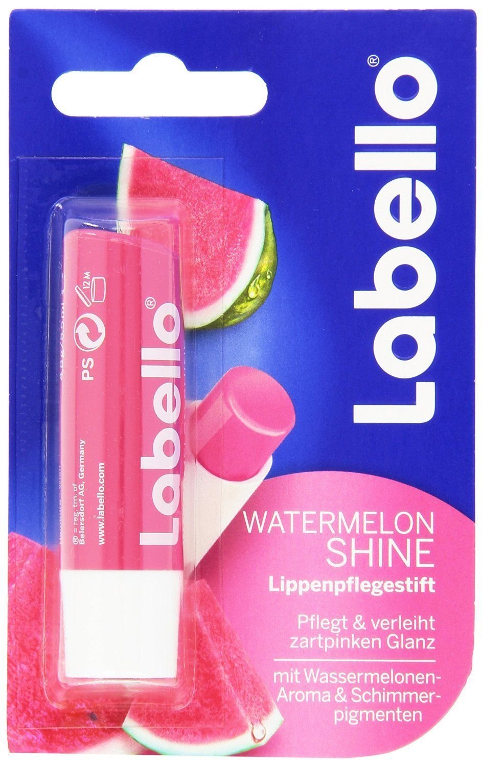 Labello Pearly Shine, Labello Watermelon Shine, Labello Soft Rose Lip Balm Bundle Beauty & Personal Care Labello