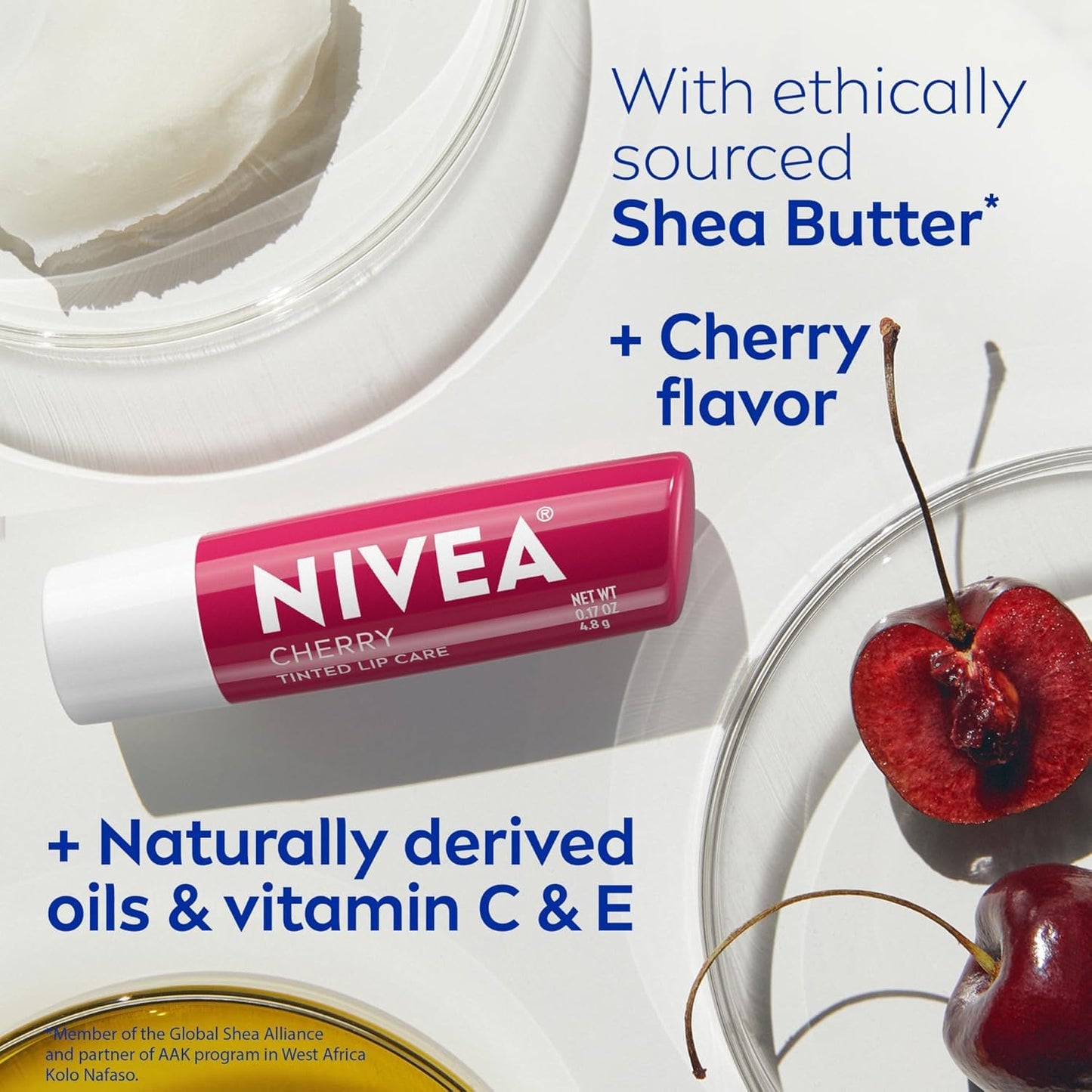 Nivea A Kiss of Cherry Lipcare .17 OZ (Pack of 6) Beauty and Personal Care NIVEA