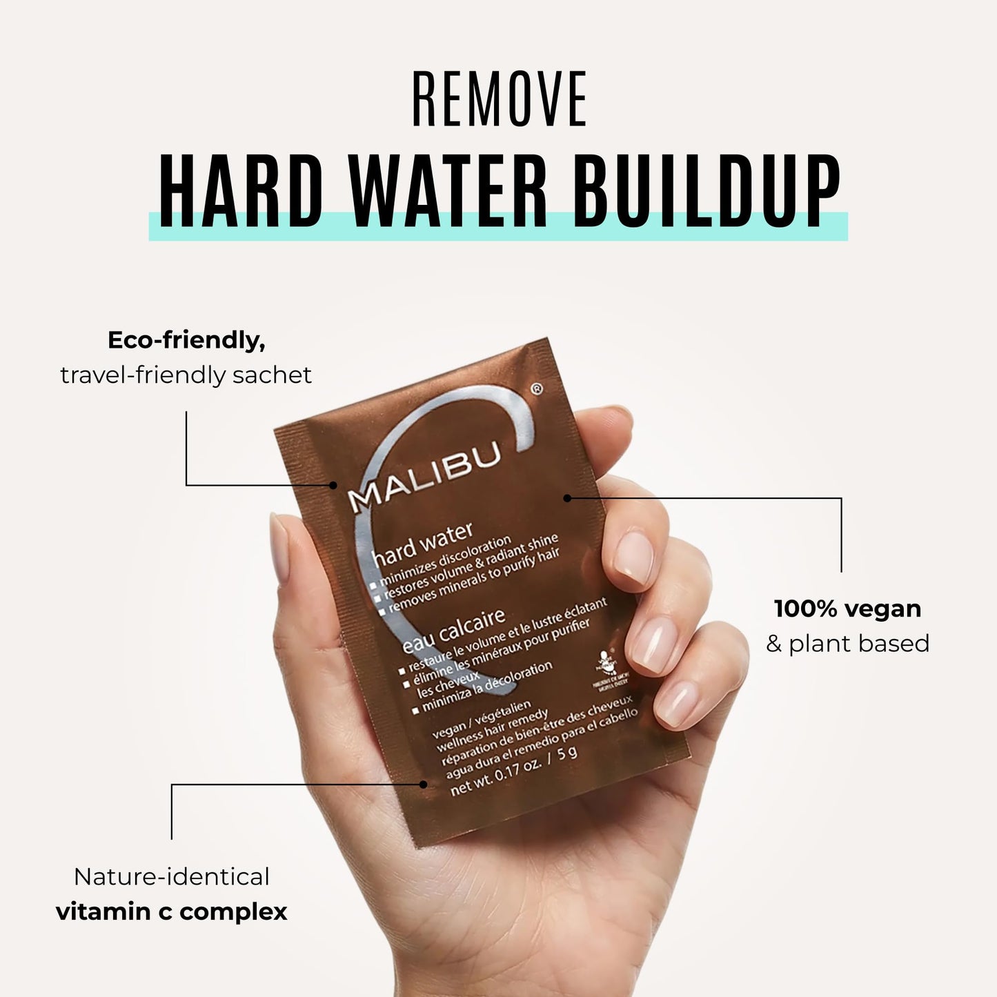 Malibu C Hard Water Hair Remedy - Chelating Treatment Packets for Mineral Buildup & Scalp Detox - Removes Deposits, Prevents Discoloration, Restores Beauty and Personal Care Malibu C