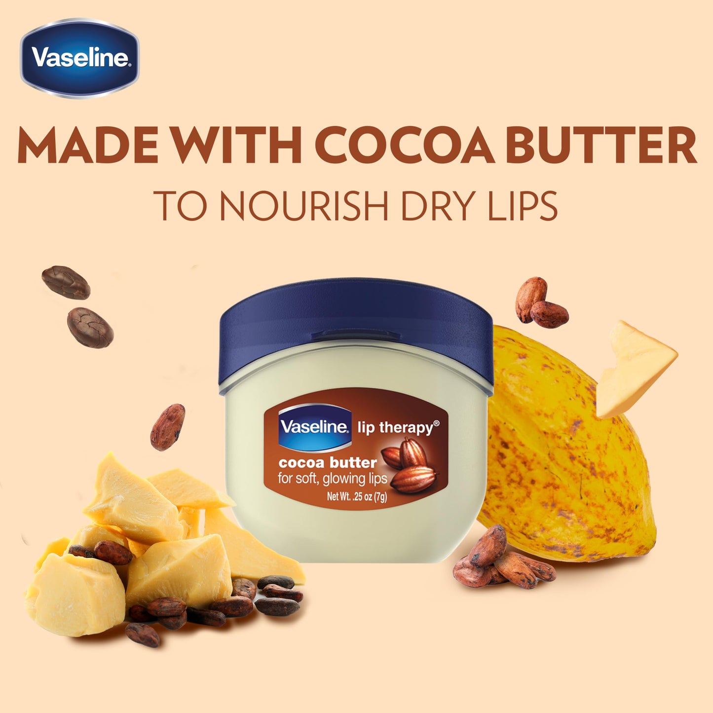 Vaseline Lip Therapy Cocoa Butter.25 oz (Pack of 8) Beauty and Personal Care Vaseline