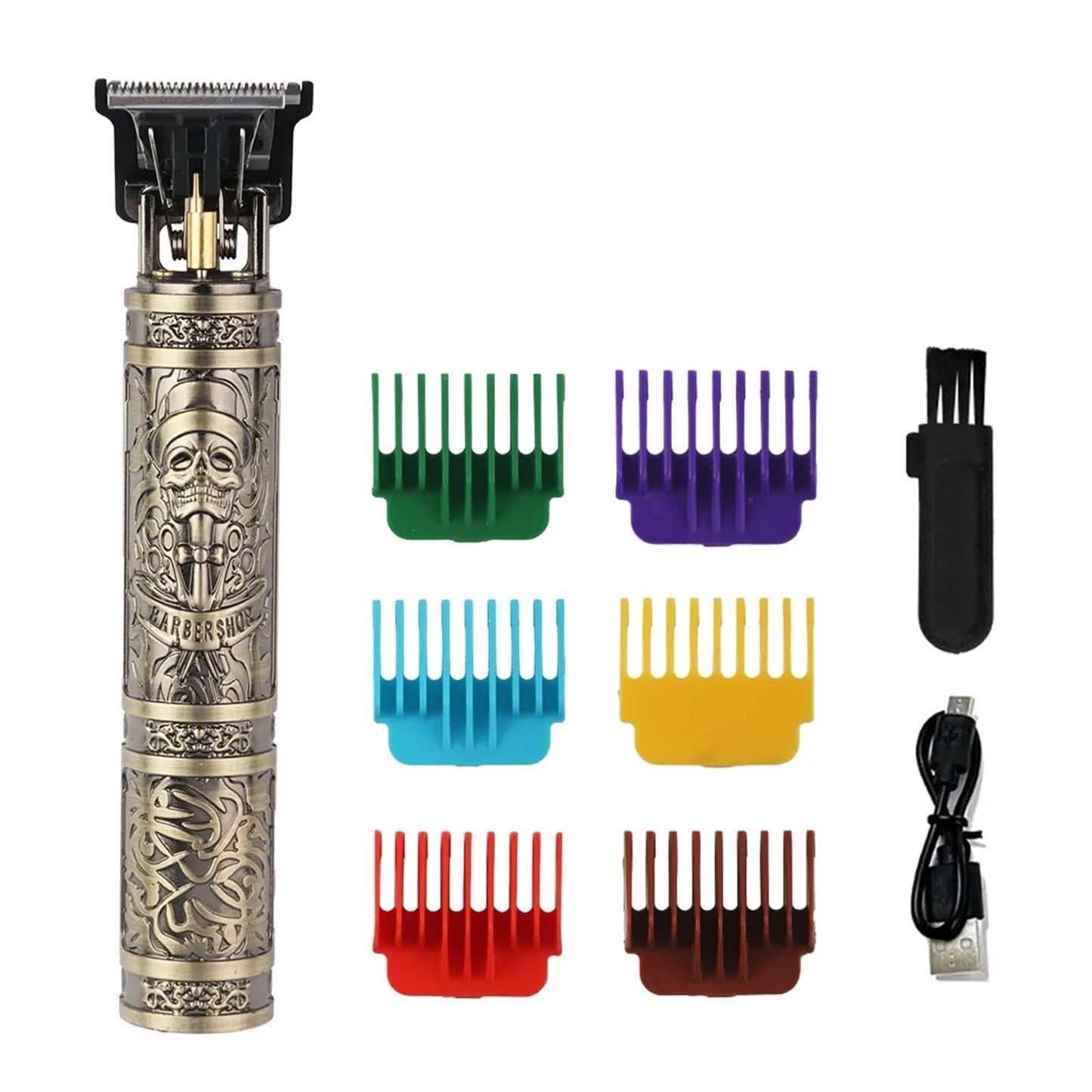 Razors T9 Barber Set A Variety of Card Comb Large Capacity Battery Life Lasting Skeleton Retro Body Gift USB Charging Gift Box(Bronze) Beauty and Personal Care EWKYLSEM