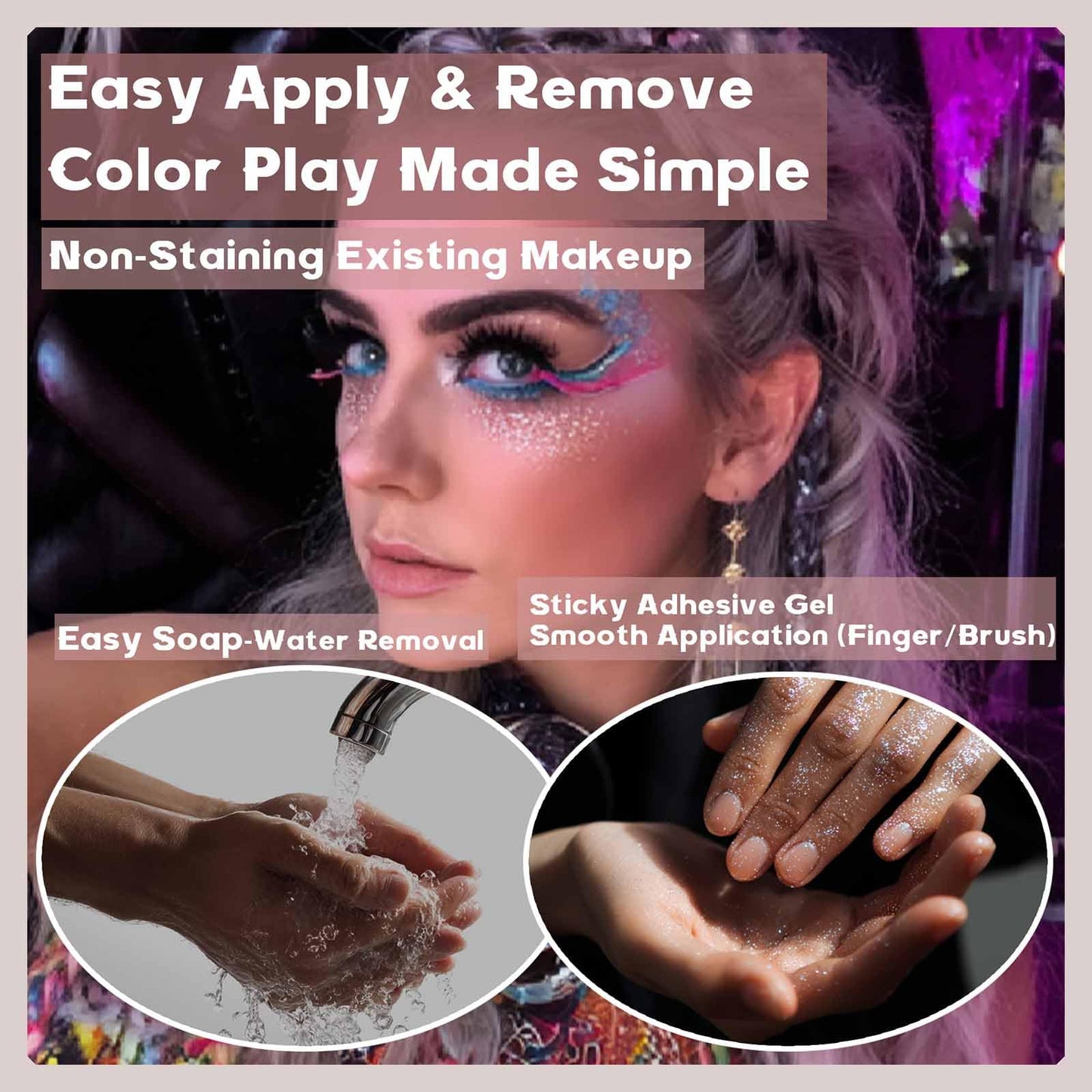 ZFFKZ 16-Color Holographic Body Glitter Gel Palette - Long-Lasting Glitter for Face, Eyes, Hair & Nails - Easy Pickup & Wash-Off - Vegan, Cruelty-Free Beauty & Personal Care zffkz