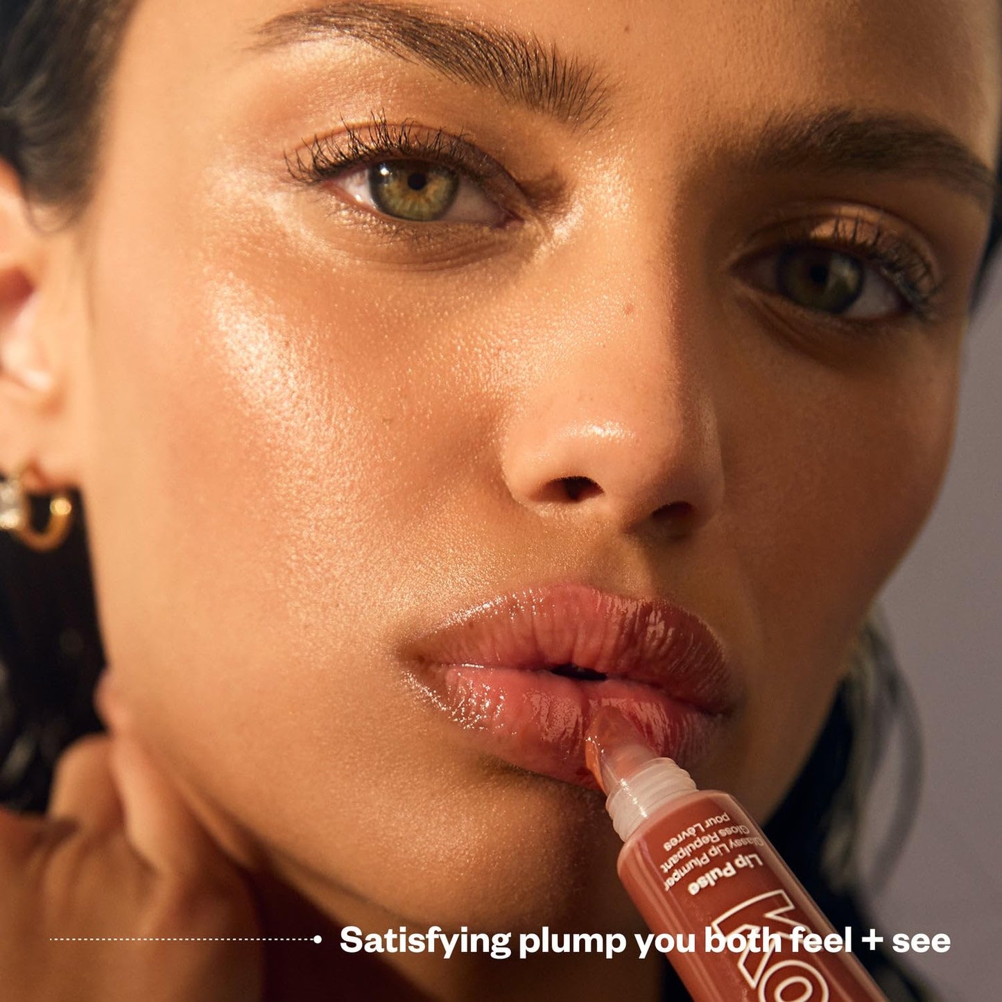 Kosas Lip Pulse Lip Plumper Gloss - Non-Sticky Hydrating Lip Gloss with Warming-Cooling Tingle, Mirror Shine Finish, Visibly Fuller Lips, Sixth Sense Beauty and Personal Care Kosas