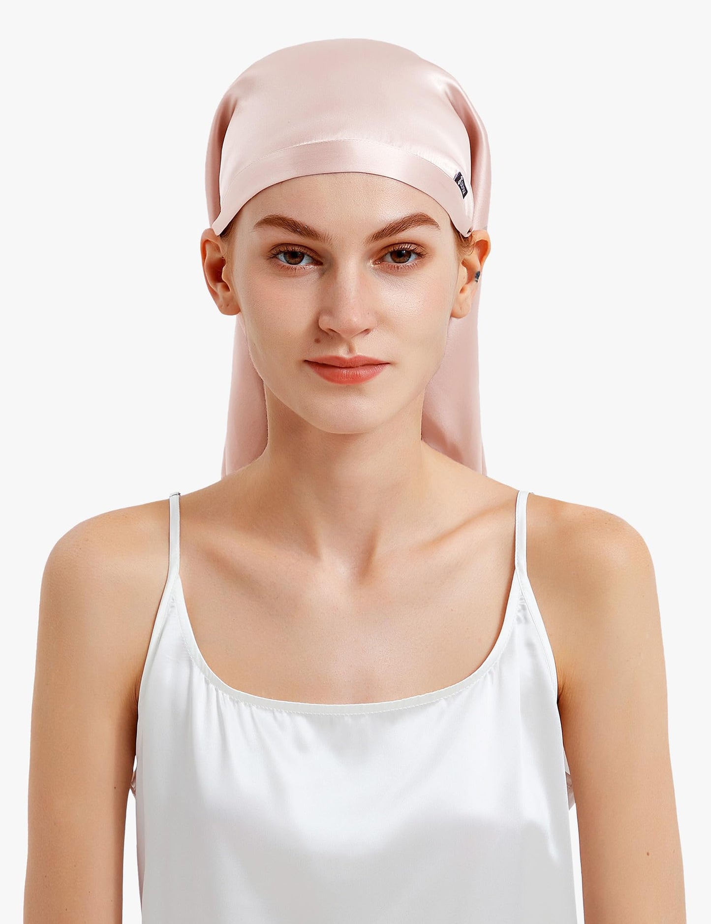 LilySilk 100% Silk Bonnet Mulberry 19 Momme Silk Sleep Cap Long for Curly Hair Night Cap for Sleeping, Silk Hair Wrap for Women Light Beige Beauty and Personal Care LilySilk
