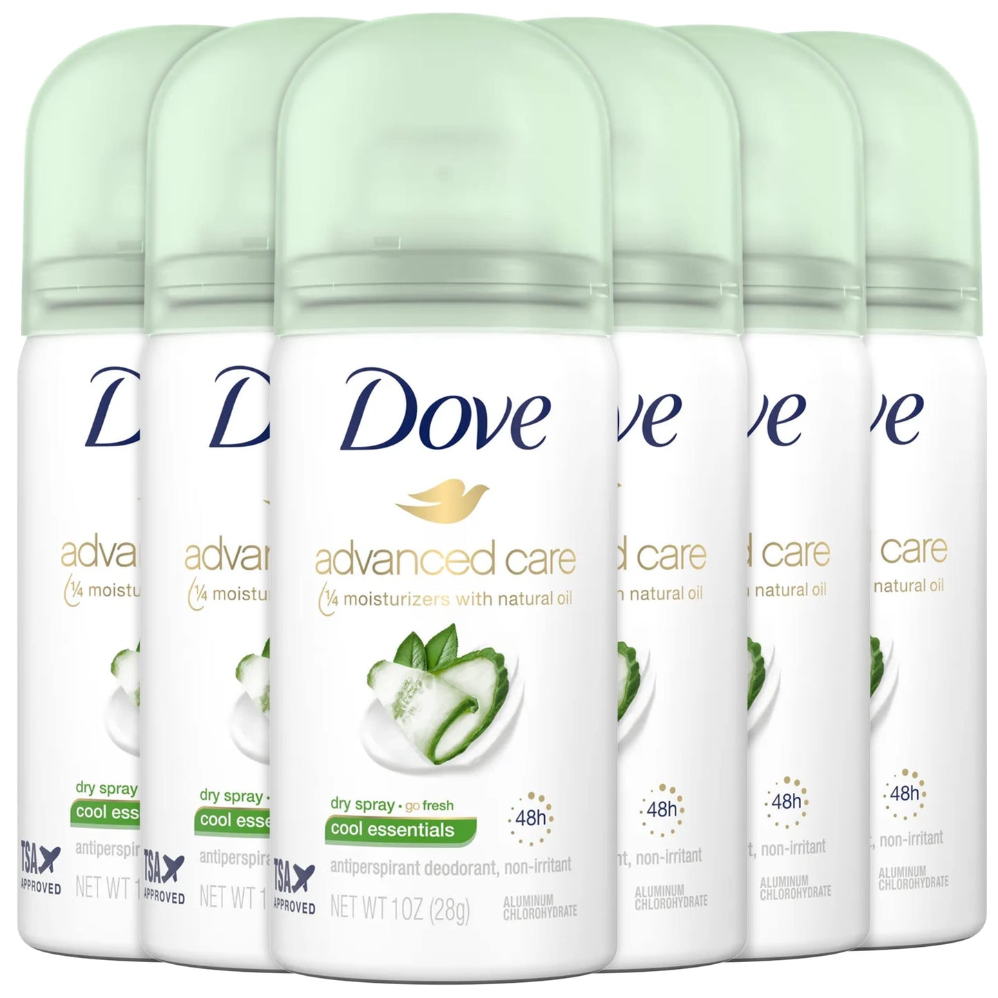 Dove Antiperspirant Deodorant Dry Spray, Go Fresh Cool Essentials Travel Size, 1 Ounce (Pack of 6) Beauty and Personal Care Dove