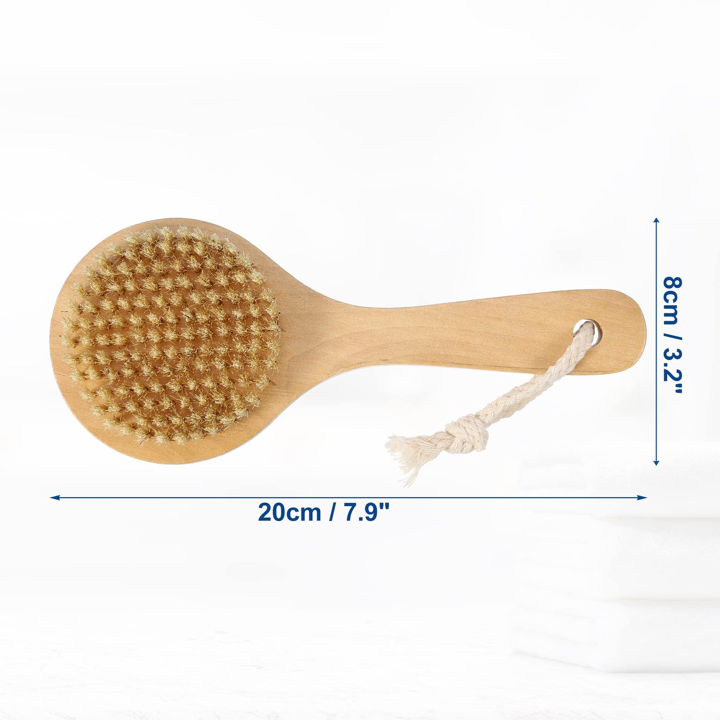 VOCOSTE 1 Pcs Bath Brush, Back Scrubber Wood for Shower with Short Handle, Brown, 7.9 Inches Beauty and Personal Care VOCOSTE