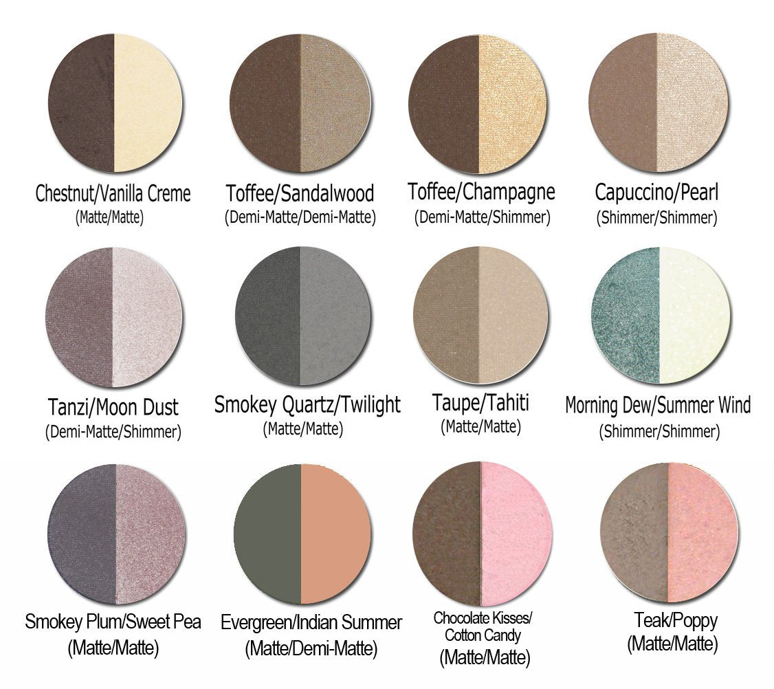 Lauren Brooke Cosmetiques Pressed Eyeshadow Duo, Natural, Organic Makeup (Taupe/Tahiti) Beauty & Personal Care Lauren Brooke Cosmetiques
