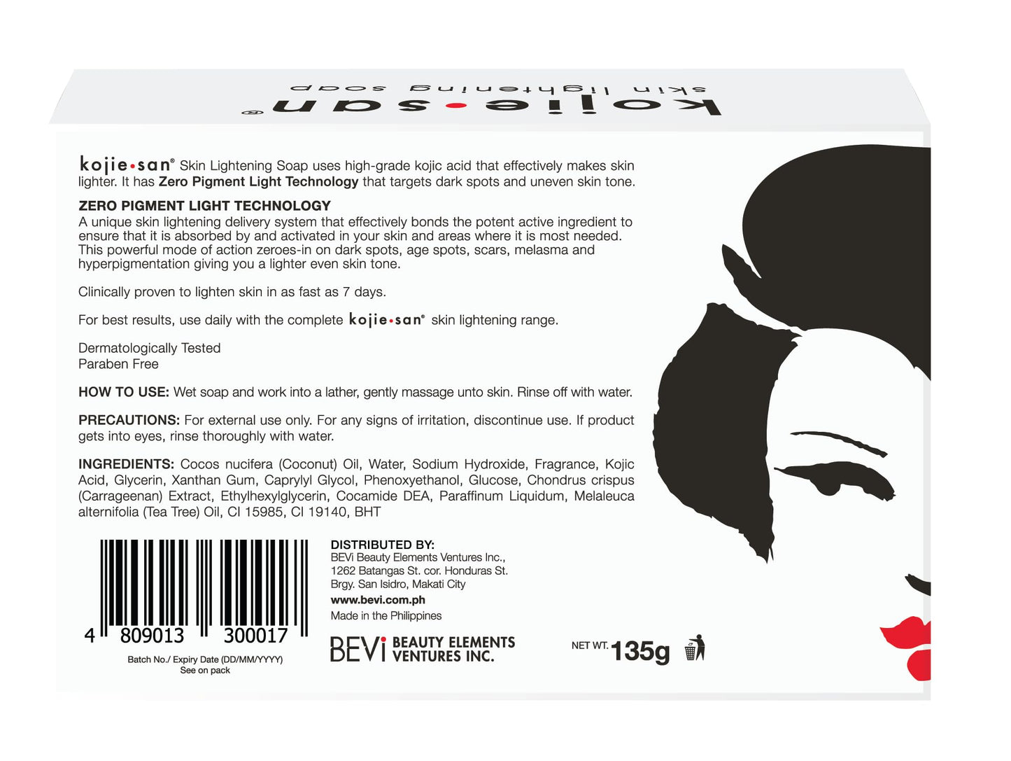 Kojie San Skin and Body Soap - Original Kojic Acid, Dark Spot Remover Soap Bar with Coconut & Tea Tree Oil - 135g x 1 Bar Beauty & Personal Care Kojie San
