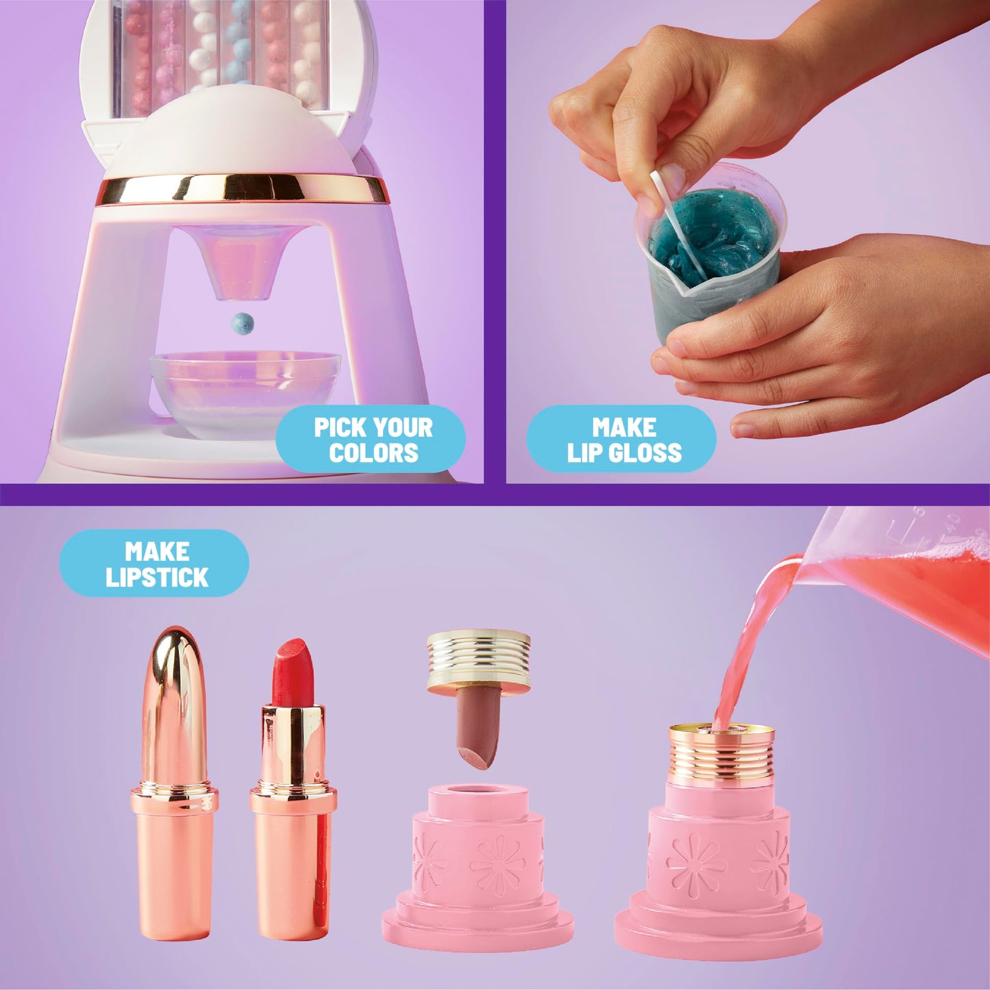 Claire's DIY Lipstick & Lip Gloss Making Kit, 97-Piece Real Makeup Arts & Crafts Set, Handmade Moisturizing Lip Glaze, Girl Toys & Cosmetic Products Beauty & Personal Care Claire's