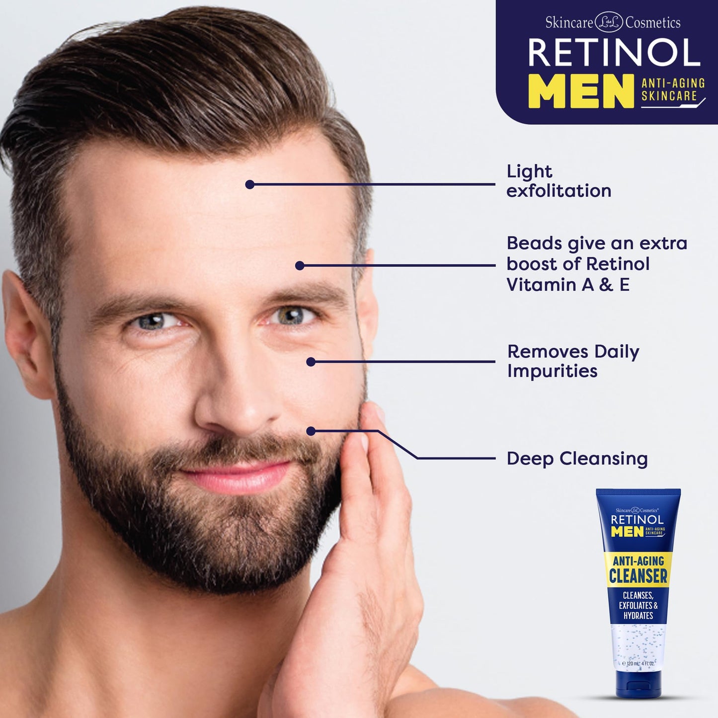 LIVAURA Retinol Men's Gel Cleanser - Gently exfoliates skin for improved texture and radiance and Removes impurities trapped in your pores Beauty & Personal Care Retinol